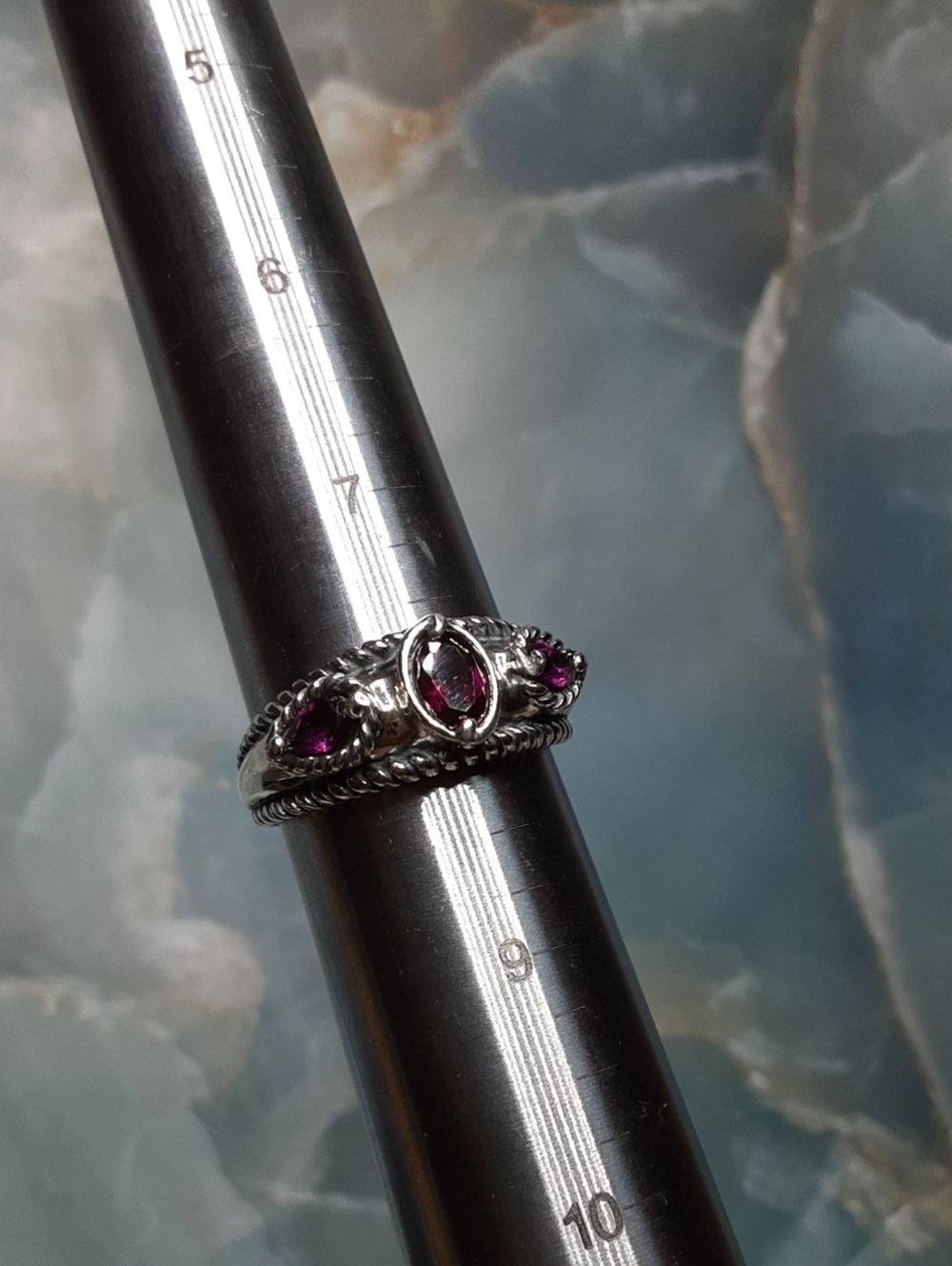 925 Rhodolite Garnet Ring - Picture 5 of 5